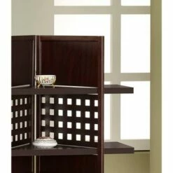 Flash Sale 🌟 4 Panel Book Shelves Room Divider Walnut - Ore International ⌛ -Bookshelves And Bookcases store unnamed file 4522