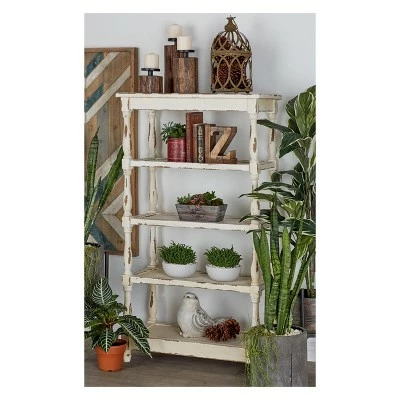 Best Sale ๐ฅ 55" Metal and Wood 5 Tiered Wall Shelf White - Olivia & May โ 3 Best Sale ๐ฅ 55" Metal and Wood 5 Tiered Wall Shelf White - Olivia & May โ