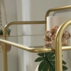 Outlet 🔥 63" Coral Cape Bookcase with Metal and Glass Satin Gold - Sauder ✨ -Bookshelves And Bookcases store unnamed file 4550