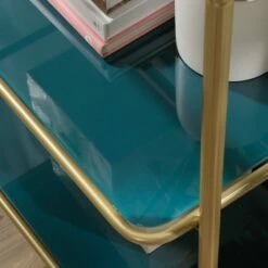 Outlet 🔥 63" Coral Cape Bookcase with Metal and Glass Satin Gold - Sauder ✨ -Bookshelves And Bookcases store unnamed file 4551