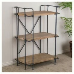 Deals ❤️ Yorktown 40.5" 3-Shelf Industrial Bookcase Brown - Christopher Knight Home ❤️