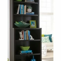 Promo 🥰 82" 6 Shelf Hutch Bookcase Black/Walnut - ClosetMaid 👍 -Bookshelves And Bookcases store unnamed file 4564