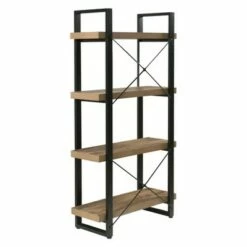 Best Pirce ❤️ 55" Bourbon Foundry 4 Tier Bookshelf Wood and Black Steel Oak - OneSpace 😍 -Bookshelves And Bookcases store unnamed file 4578