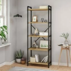 Coupon 🔥 71" Driscoe Industrial 5 Shelf Bookcase Antique Brown - Christopher Knight Home 😉