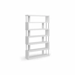 Promo 👍 75.5" Barnes Six Shelf Modern Bookshelf White - Baxton Studio 👏