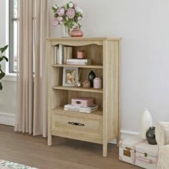 Flash Sale 🌟 51.41" 2 Open Shelves Adaline Café Vertical Bookcase with Storage Orchard Oak - Sauder 😍