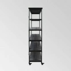 Top 10 😍 68" Farrells Industrial 5 Shelf Bookcase Gray - Christopher Knight Home ✨