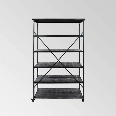 Top 10 ๐ 68" Farrells Industrial 5 Shelf Bookcase Gray - Christopher Knight Home โจ 4 Top 10 ๐ 68" Farrells Industrial 5 Shelf Bookcase Gray - Christopher Knight Home โจ - Image 2