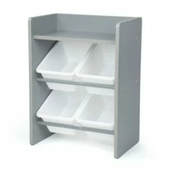 Discount 🤩 Kids' End Table Nightstand with 4 Storage Bins - Humble Crew Natural/white 😍 -Bookshelves And Bookcases store unnamed file 47