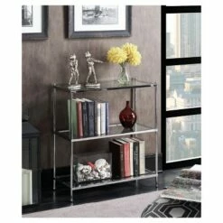 Cheapest 🤩 30.25" Royal Crest 3 Tier Bookcase Chrome - Breighton Home 🥰 -Bookshelves And Bookcases store unnamed file 4702