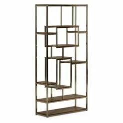 Best Pirce ๐ฅฐ Steve Silver Co. 71" Alize Book Shelf Natural and Chrome - Steve Silver ๐