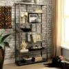 Promo ✨ 69" Dustin 6 Shelf Bookcase Dark Gray - HOMES: Inside + Out ⭐ -Bookshelves And Bookcases store unnamed file 4729