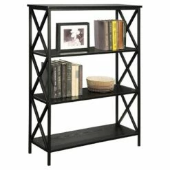 New ๐ 42" Tucson 4 Tier Bookcase Black - Breighton Home โญ