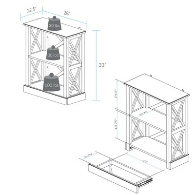 Cheapest ๐ 33" Jackson 3 Shelf Bookcase with Concealed Drawer Black - Flora Home ๐ 7 Cheapest ๐ 33" Jackson 3 Shelf Bookcase with Concealed Drawer Black - Flora Home ๐ - Image 5