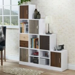 Cheapest ✔️ 61.5" Hirsch Contemporary Bookcase White - HOMES: Inside + Out 🎉