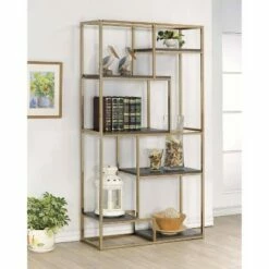 Hot Sale ✔️ 70.25" Beverly 6 Shelf Etagere Display - HOMES: Inside + Out Chrome ❤️