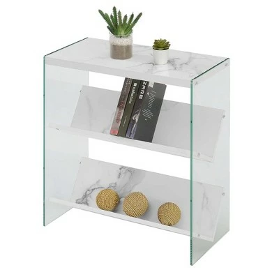 Outlet 🎁 27.75" Soho Bookcase White Faux Marble - Breighton Home 🛒 4 Outlet 🎁 27.75" Soho Bookcase White Faux Marble - Breighton Home 🛒 - Image 2