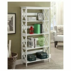 Budget 🎉 60" Oxford 5 Tier Bookcase White - Breighton Home 👏 -Bookshelves And Bookcases store unnamed file 4792