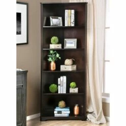 Best deal 💯 78" Mcafee Contemporary 5 Tier Corner Bookshelf - HOMES: Inside + Out White 🔥