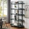 Deals ✔️ Kellare 5 Shelf Contemporary Bookcase - HOMES: Inside + Out Antique White/black 🌟 -Bookshelves And Bookcases store unnamed file 4805