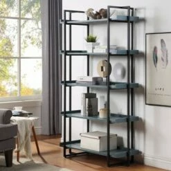 Deals ✔️ Kellare 5 Shelf Contemporary Bookcase - HOMES: Inside + Out Antique White/black 🌟