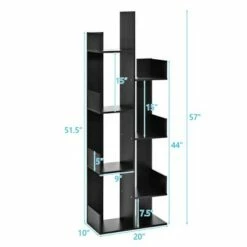 Best Pirce 🤩 Costway 8-Tier Bookshelf Bookcase w/8 Open Compartments Space-Saving Storage Rack White/Black 🎁