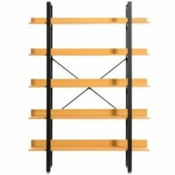 Best Sale 👏 Fabulaxe Industrial 5 Shelf Wood and Metal Etagere Rustic Bookcase Free Standing Bookshelf 🌟 -Bookshelves And Bookcases store unnamed file 4834