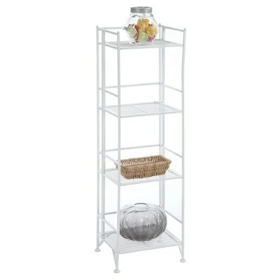 Outlet ๐ 45" 4 Tier Folding Metal Shelf White - Breighton Home โค๏ธ 3 Outlet ๐ 45" 4 Tier Folding Metal Shelf White - Breighton Home โค๏ธ