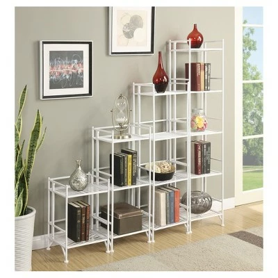 Outlet ๐ 45" 4 Tier Folding Metal Shelf White - Breighton Home โค๏ธ 4 Outlet ๐ 45" 4 Tier Folding Metal Shelf White - Breighton Home โค๏ธ - Image 2