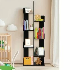 Best Pirce 🤩 Costway 8-Tier Bookshelf Bookcase w/8 Open Compartments Space-Saving Storage Rack White/Black 🎁 -Bookshelves And Bookcases store unnamed file 485