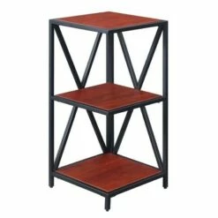 Best deal ❤️ Breighton Home Tucson Metal 3 Tier Corner Bookcase - Johar Furniture Cherry/black ✔️ -Bookshelves And Bookcases store unnamed file 4852