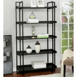 Coupon 🔔 72" Forest 5 Tier Ladder Shelf Black - HOMES: Inside + Out 🛒