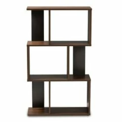 Best deal 🌟 40.2" Legende Finished Display Bookcase Brown/Dark Gray - Baxton Studio 👏 -Bookshelves And Bookcases store unnamed file 4871