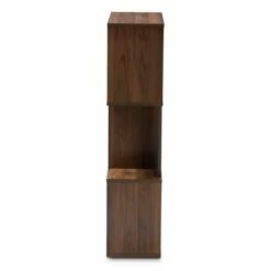 Best deal 🌟 40.2" Legende Finished Display Bookcase Brown/Dark Gray - Baxton Studio 👏 -Bookshelves And Bookcases store unnamed file 4872