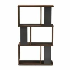 Best deal 🌟 40.2" Legende Finished Display Bookcase Brown/Dark Gray - Baxton Studio 👏 -Bookshelves And Bookcases store unnamed file 4873