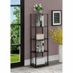 Top 10 π₯ 61.25" Designs2Go Classic Glass 5 Tier Tower - Breighton Home Black π