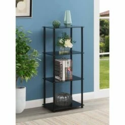 Budget 🎁 39" Designs2Go Classic Glass 4 Tier Tower - Breighton Home Clear 👏