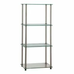 Budget 🎁 39" Designs2Go Classic Glass 4 Tier Tower - Breighton Home Clear 👏 -Bookshelves And Bookcases store unnamed file 4882