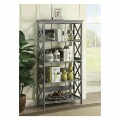 New โค๏ธ Oxford 5 Tier Bookcase Gray - Breighton Home ๐ฏ
