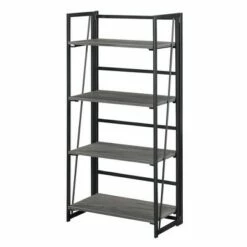 Promo ⌛ Xtra Folding 4 Tier Bookshelf - Breighton Home Gray 🔔 -Bookshelves And Bookcases store unnamed file 4897