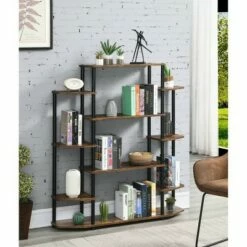 Flash Sale 🤩 52.5" Designs2Go Wall Unit Bookshelf Barnwood/Black Poles - Breighton Home 😍