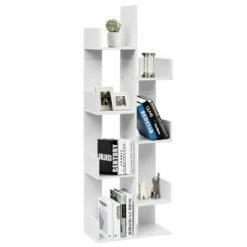 Best Pirce 🤩 Costway 8-Tier Bookshelf Bookcase w/8 Open Compartments Space-Saving Storage Rack White/Black 🎁 -Bookshelves And Bookcases store unnamed file 491