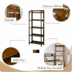 Brand new ❤️ Flora Home Stratford 60.25" 5 Shelf Folding Bookcase 🎉 -Bookshelves And Bookcases store unnamed file 4926