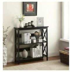 Cheapest 🔔 32.5" Oxford 3 Tier Bookcase Black - Breighton Home 🎁 -Bookshelves And Bookcases store unnamed file 4931