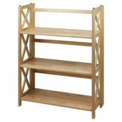 Wholesale ⭐ 38" 3-Shelf Folding Bookcase - Flora Home Natural 💯