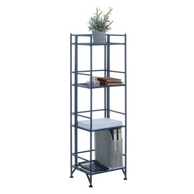 Discount ๐งจ 45" Xtra Storage 4 Tier Folding Metal Shelf Cobalt Blue - Breighton Home ๐ 4 Discount ๐งจ 45" Xtra Storage 4 Tier Folding Metal Shelf Cobalt Blue - Breighton Home ๐ - Image 2