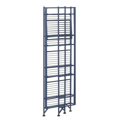 Discount ๐งจ 45" Xtra Storage 4 Tier Folding Metal Shelf Cobalt Blue - Breighton Home ๐ 5 Discount ๐งจ 45" Xtra Storage 4 Tier Folding Metal Shelf Cobalt Blue - Breighton Home ๐ - Image 3