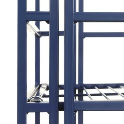 Discount ๐งจ 45" Xtra Storage 4 Tier Folding Metal Shelf Cobalt Blue - Breighton Home ๐ 6 Discount ๐งจ 45" Xtra Storage 4 Tier Folding Metal Shelf Cobalt Blue - Breighton Home ๐ - Image 4