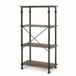 Wholesale ✔️ Bauman Modern Industrial 4 Shelf Etagere Bookcase - Christopher Knight Home Gray/dark Bronze ❤️ -Bookshelves And Bookcases store unnamed file 4990