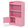 Deals 🥰 Furinno KidKanac Bookshelf Bookcase with 3 Shelves and Storage Cabinet for Bedroom, Living Room or Playroom Organization, Pink ✨ -Bookshelves And Bookcases store unnamed file 4999